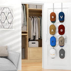 HapiRm Over Door Hat Rack - 2 Packs Hat Organizer with 8 Hooks Design, Hanging Baseball Cap Organizer Storage Holds Up to 40 