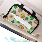 Car Tissue Holder Car Visor Organizer Tissue Box Holder for Car Sun Visor Organizer with Car Vehicle Accessories Essentials Interior for Women Men Light Leprechaun Clovers St.Patrick Rainbows