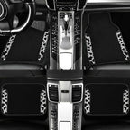 CAR PASS Leather Cow Bling Diamond Car Seat Covers Front & Rhinestone Carpet Car Floor Mats & Sparkly Steering Wheel Cover 15