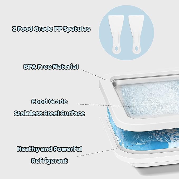 Instant Ice Cream Maker Ideal for Making Soft Serve Ice Cream Slushies Frozen Yogurt Sorbet Gelato Rolled Ice Cream