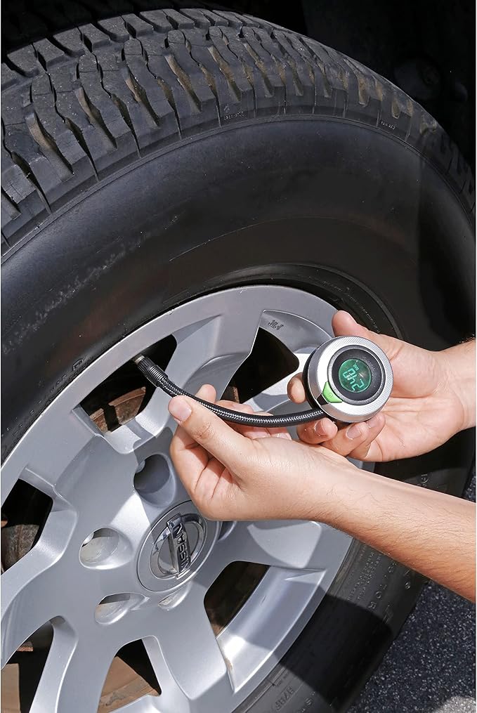 Slime 20187 Tire Pressure Gauge, Digital, Wraparound, Fits Any Size Tire Rims (0-120 Psi)