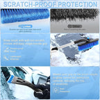 LivTee 32" Extendable Ice Scraper & Snow Brush for Car Windshield, 360° Rotating Snow Removal Tool for Cars, Trucks & SUVs, Automotive Winter Essentials & Car Accessories for Men, Blue