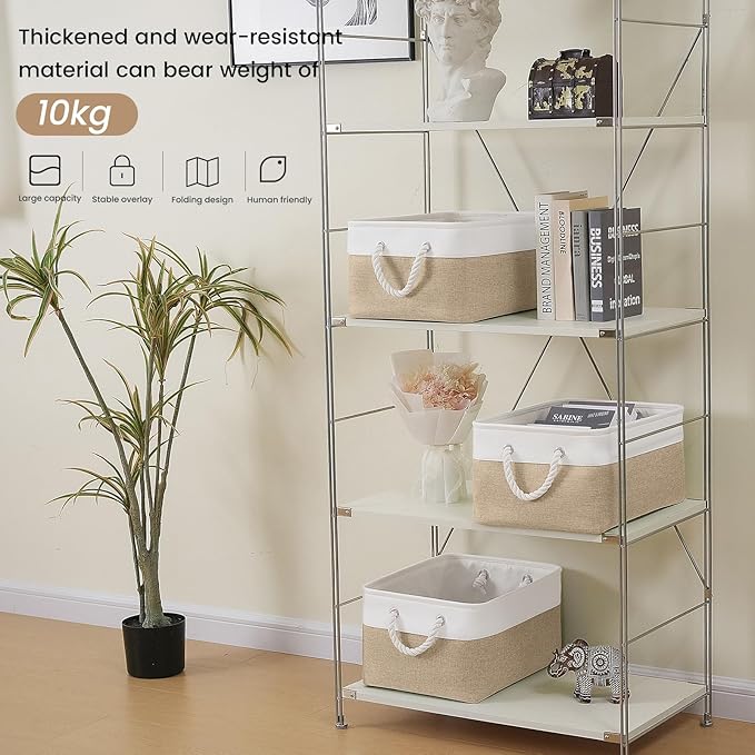 Large Storage Baskets- 15.7x11.8x8.26 inch Storage Bins for Shelves and Closet Organizing, Foldable Fabric Bin for Home Organ