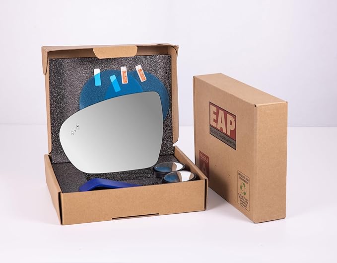 EAP Driver Side Mirror Glass Compatible with Kia Optima 2014-2015, Optima Hybrid 2014-2016, Heated with Blind Spot, 876112T510, 876114C000