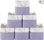 13 x 13 Inch Cube Storage Bins, 6 Pack Fabric Storage Basket with Handles, Foldable Boxes Organizer for Shelf Baskets for Hom