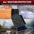 LASFIT Floor Mats & Trunk Mat for Mazda CX30 2020-2026 All Weather TPE Custom Fit 2026 2025 2024 2023 2022 2021 2020 Floor Liners Car Mats Accessories, 1st & 2nd Row & Cargo Mats, Black