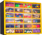 Akro-Mils 24-Drawer Plastic Drawer Storage Cabinet for Garage Organization, Bead Organizer, Building Bricks Storage, Teacher 
