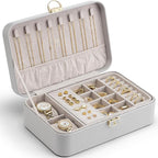 Vlando 2 Layer Jewelry Box,Jewelry Organizer Storage Lockable Earring Organizer Removable Jewelry Tray with Watch Pillow for 