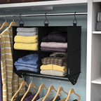 ClosetMaid 4-Shelf Fabric Hanging Closet Organizer with Garment Rod for Shirts, Sweaters, Pants, Hats, Shoes, Purses with Cha