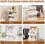 Egg Holder Countertop with 5 Dividers & Labels, 2 Tier Stackable Chicken Egg Baskets for Gathering Fresh Eggs, Egg Organizer 