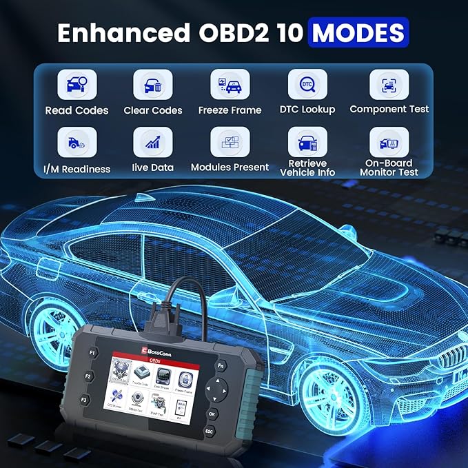 2026 BOSSCOMM IFIX435 All Systems OBD2 Scanner Diagnostic Tool,ABS SRS(Airbag) Transmission Engine Code Reader Diagnostic