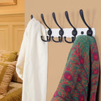 Dseap Wall Mounted Coat Rack - 5 Tri Hooks, Heavy Duty, Stainless Steel, Metal Coat Hook Rail for Coat Hat Towel Purse Robes 