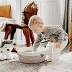 Dog Toy Basket Small Gift Basket for Baby, 12"x 8" x 5" inches Woven Storage Baskets for Dog Cat, Nursery Storage Baskets for