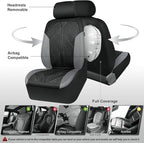 CAR PASS Waterproof Black Gray Car Seat Covers Front Seat Covers Neoprene Wetsuit,All-Weather Non-Slip Durable,Universal Fit 
