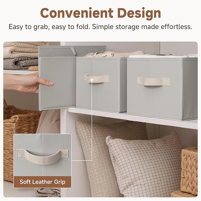 StorageWorks Storage Baskets for Shelves, Fabric Storage Bins, Closet Organization and Storage Baskets, Organizer Bins for Cl