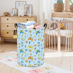 HUNRUNG Laundry Hamper,Large Canvas Fabric Lightweight Storage Basket Toy Organizer Dirty Clothes Collapsible Waterproof for 
