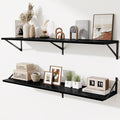 48inch Floating Shelves for Wall,10" Deep Floating Shelves with Metal Brackets,Wall Mounted Hanging Floating Shelf,Wide Displ