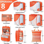 8 Set Packing Cubes for Travel, Gifts for Women Mom,Anti-Tearing Suitcase Organizer for Luggage with Shoe & Hanging Toiletry 