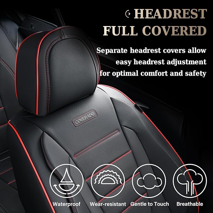 Coverado Seat Covers, Car Seat Covers Front Seats, Car Seat Cover, Car Seat Protector Waterproof, Car Seat Cushion Nappa Leat