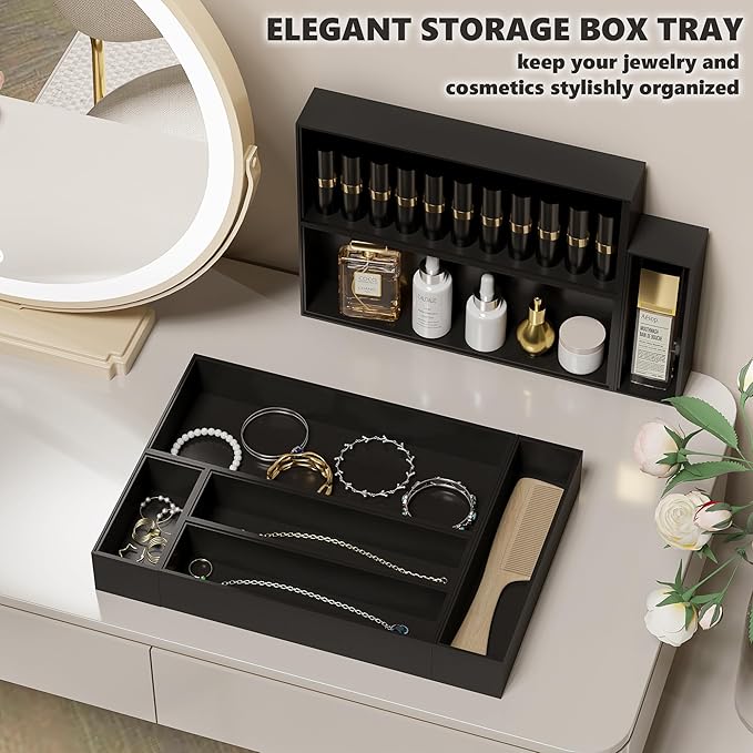 Black Silverware Organizer Small, 8 PCS Black Drawer Organizers, Stackable Tool Box Organizer for Garage Organization / 2 PCS