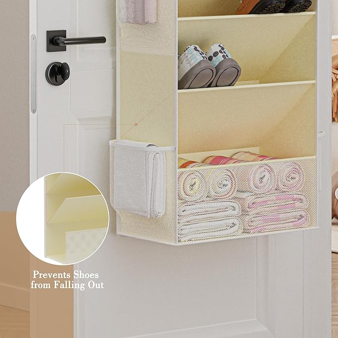 Criusia Shoe Storage, Over the Door Shoe Organizer, Hanging Closet Shoe Storage with Large Deep Pockets, Fits 16–24 Pairs of 