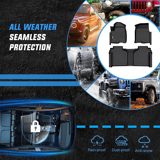 Nilight Floor Mats for Chevy Silverado GMC Sierra 1500 2019-2026 Chevrolet Silverado GMC Sierra 2500HD 3500HD Crew Cab 2020 2021 2022 2023 2024 2025 2026 All Weather Custom Fit Heavy Duty Floor Liners