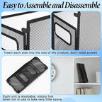2 Pack Hanging File Holder, 10 Hanging Folders, Metal Mesh, Letter Size Folder Storage, Desktop Storage Cabinets, Office Scho