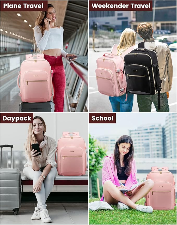 LOVEVOOK Travel Backpack for Women & Men 40L,Airline Approved Carry On Backpack Travel Essentials,TSA Carry on Luggage,Waterp