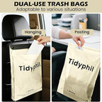 50 PCS Disposable Car Trash Bags Hanging, Leak-proof, Odor Seal. 2 Gallon Car Garbage Bags, Big Capacity. Independent of Car Trash Can, Easy Stick-On Car trash Bin for Car, SUV, Truck, Stroller. White