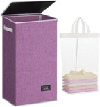 SOLEDI Laundry Hamper with Lid 100L Large & Tall Collapsible Laundry Basket, Clothes Hamper with Bag Removable Easy to Carry,