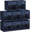 DIMJ Storage Cubes, Cube Storage Bin, 8 Pack Foldable Baskets with Window, Closet Storage Bins with Handle, 11x 11 inch Stora