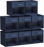 DIMJ Storage Cubes, Cube Storage Bin, 8 Pack Foldable Baskets with Window, Closet Storage Bins with Handle, 11x 11 inch Stora