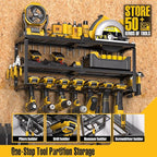 Spampur Power Tool Organizer for Tool Storage, Drill Holder Wall Mount with Screwdriver Organizer, Tool Holder for Garage Wal