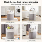 Laundry Basket,Woven Cotton Rope Laundry Hamper,Versatile Storage for Dirty Clothes,Baby Toys,and Blankets in Bathroom, Nurse