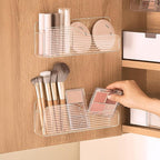 MORNITE Bathroom Medicine Cabinet Organizer Set, Narrow Compact Makeup Shelves Holder for Lipstick, Cosmetic, 2 Pcs Trays for