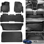 Powerty Floor Mats for Honda Odyssey 2026 2025-2018 Mini Passenger Van Car Mats, All Weather TPE Custom 1st 2nd & 3rd Rows Floor Liner and Cargo Liner Honda Odyssey Accessories (Floor Mats+Trunk Mat)
