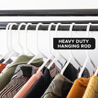HOLDN’ STORAGE Portable Wardrobe Closet - 65 lb Large Capacity, Internal Heavy Duty Metal Rod, Zipper & Clear Window, Durable