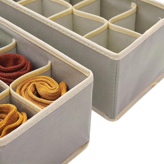 DIOMMELL Set of 6 Foldable Cloth Storage Box Closet Dresser Drawer Organizer Fabric Baskets Bins Containers Divider for Cloth