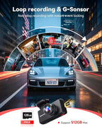 REDTIGER F17 Plus 4 Channel Dash Cam,STARVIS 2 IMX675, 360° Inside & Outside Recording, 2.7K Front + 1080P Cabin & Rear, 5.8G