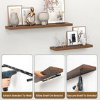 Heimlove Floating Shelves for Wall 40 Inch,Mounted Storage & Display Hanging Shelf with Invisible Brackets,for Bedroom,Living