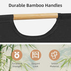 STORAGE MANIAC 2-Pack Large Laundry Hamper, 100L (26.4 Gal) Collapsible Laundry Basket with Bamboo Handles, Freestanding Wate
