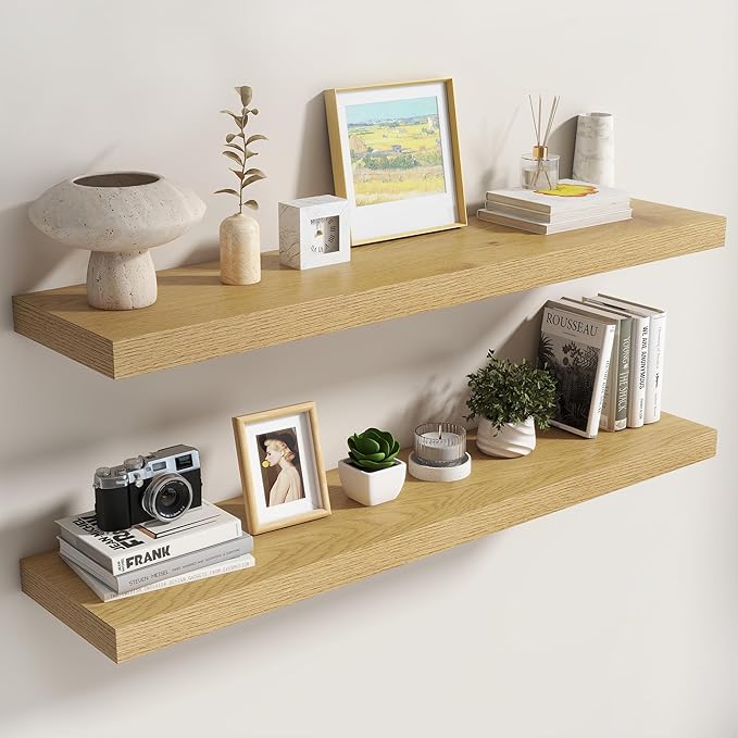 Dreamland 48 Inch Floating Shelves for Wall,8 Inch Deep Floating Shelves,48" W x 8" D Wall Shelves for Bedroom,Living Room,Ki