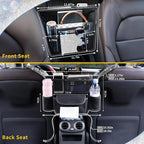 White Diamand Car Handbag Holder Between Seats Bling Crystal Car Storage Bag Large Capacity Purse Phone Ipad Automotive Consoles Organizer Safe Barrier of Backseat Pet Kids