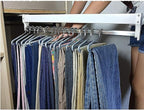 Pull Out Clothes Rail Extendable Pull Out Closet Rod - Adjustable Clothing Organizer Holder, Abs Base for Sliding Clothes Rai