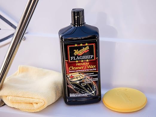 Meguiar's Flagship Premium Cleaner Wax M6132, Pro-Grade Boat and RV Cleaner Wax for Fiberglass and Gel Coats, Removes Defects, Boosts Gloss, and Applies Long-Lasting Protection in One Step, 32 Oz