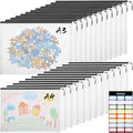 24pcs A4 Mesh Zipper Pouch File Bags, 12pcs Large A3 and 12pcs Letter A4,Black Reusable Zipper Bags for Organizing Storage, W