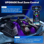 2026 Upgraded Interior Car LED Strip Lights, Acrylic LED Lights for Car Dynamic Dreamcolor Chasing, Dual-Zone Control,Ambient Lighting Kits Music Sync Dreamcolor 10 in 1 with Self-Developed APP