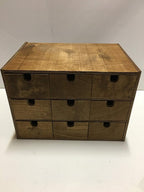 Handmade Shelf Organizer for Desk with Drawers, Desk Accessories Stationery Storage Box Bills Collection Holder (Jacobean, 9 