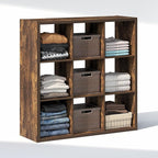 Furinno Cubic Closet Organizers and Storage, 9-Cube Closet Organizer, Open Shelf Closet Storage, Extra Thick Frame for Wardro