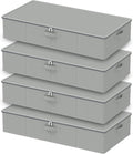 Under Bed Storage Bins, Closet Containers Organizers, Foldable Basket with Zippered, for Blankets, Clothes, Comforters, 4 Pac